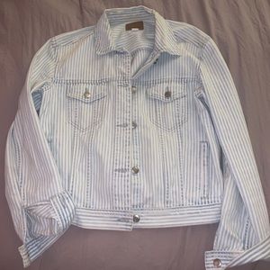 Light wash stripped jean jacket